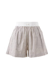 Ceres Life - Mila Shorts - Brown White Small Stripe