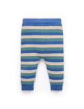 Purebaby - Knitted Leggings - Duck Egg Stripe