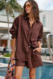 Ceres Life - Peta Oversized Shirt - Chocolate