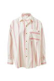 Ceres Life - Peta Oversized Shirt - Variegated Red Stripe