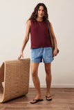 Ceres Life - Maddy Mesh Knit Tank - Mulberry