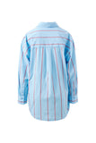Ceres Life - Peta Oversized Shirt - Fresh Blue / Red Bold Stripe