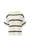 Ceres Life - Nellie Boxy Knit - Milk / Brunette Wide Stripe