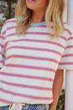 Ceres Life - Stevie Slouchy Tee - Milk / Fresh Blue / Red Stripe