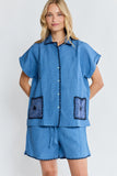 Lula Soul - Reine Short Sleeve Shirt - Petrol