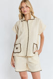 Lula Soul - Reine Short Sleeve Shirt - Vanilla