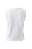 Ceres Life - Lyla Button Through Rib Tank - White