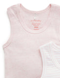 Purebaby - Rib Bodysuit 2 Pack - Pale Pink