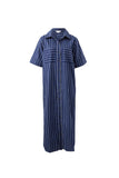 Ceres Life - Samara Midi Shirt Dress - Prussian Blue Stripe