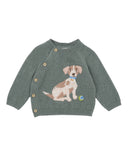 Bebe - Otto Proud Puppy Organic Knitted Jumper - Sage