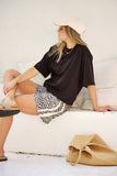 Ceres Life - Mila Short - Leopard Linen Blend