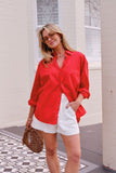 Ceres Life - Peta Oversized Shirt - Heritage Red