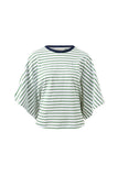 Ceres Life - Lucy Relaxed Sleeve Tee - Basil/ White Stripe