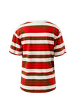 Ceres Life - Stevie Slouchy Tee - Heritage Red / Toffee Stripe
