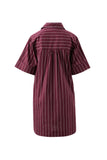 Ceres Life - Sara Mini Shirt Dress - Wine Printed Stripe