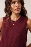 Ceres Life - Maddy Mesh Knit Tank - Mulberry