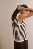 Ceres Life - Maddy Mesh Knit Tank - Brunette Stripe