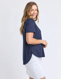 Foxwood - Farrah Short Sleeve Tee - Dark Sapphire