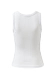 Ceres Life - Zoe Contour Rib Scoop Tank - White/Black Monogram