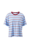 Ceres Life - Stevie Slouchy Tee - China Blue / Mulberry / White Stripe