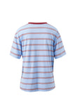 Ceres Life - Stevie Slouchy Tee - China Blue / Mulberry / White Stripe
