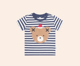 Huxbaby - Stripe Festive Huxbear Tee - Ink/Almond Milk