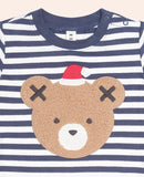 Huxbaby - Stripe Festive Huxbear Tee - Ink/Almond Milk