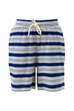 Ceres Life - Marlowe Shorts - Buff / Prussian Blue Stripe