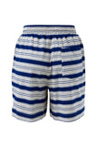 Ceres Life - Marlowe Shorts - Buff / Prussian Blue Stripe
