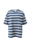 Ceres Life - Marlowe Oversized Tunic - Buff / Prussian Blue Stripe