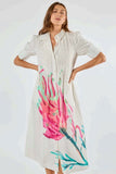 Itami - Fleur Ruched Midi Dress - White