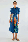 Itami - Fleur Ruched Midi Dress - Navy
