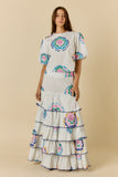 Ruby Yaya - Neon Fleur Top - White